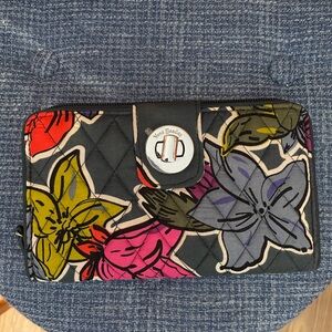 Vera Bradley Black and Pink Floral Wallet